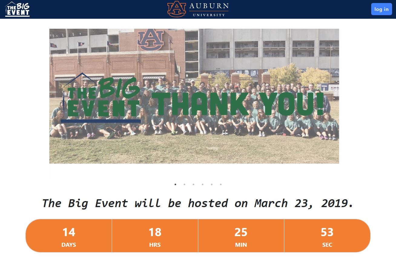 Part of the Big Event website